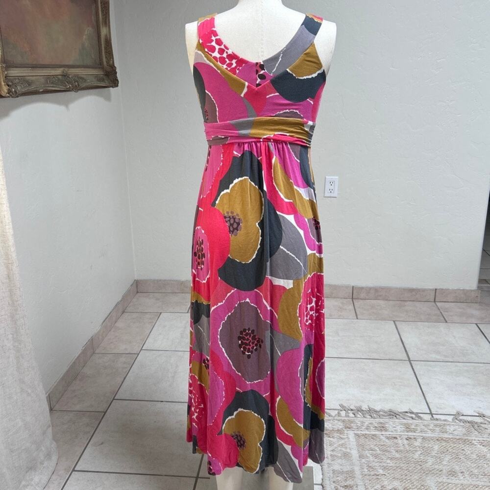 Boden Twist Front Maxi Dress Pink Floral Mod Retro Sleeveless Petite 6P - Picture 6 of 15